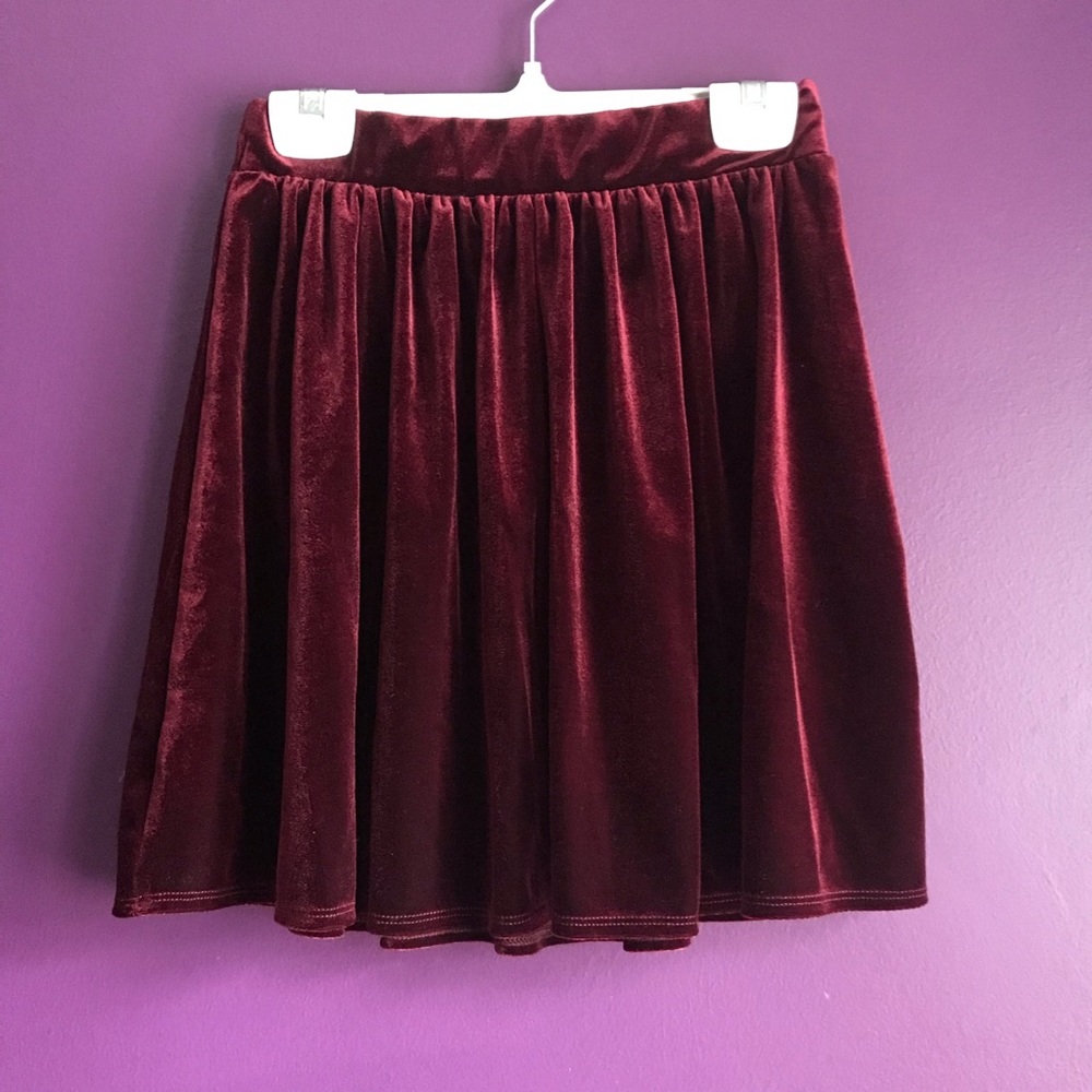 Dolls Kill Red Velvet Mini Skirt